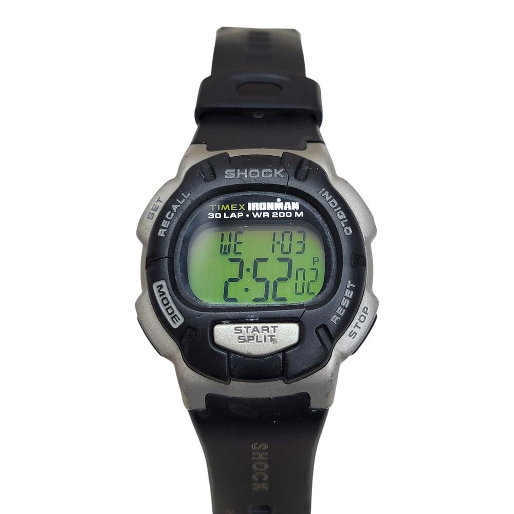 Timex Ironman Shock 30 Lap 200M WR Digital Mens Sport Watch Indiglo Running